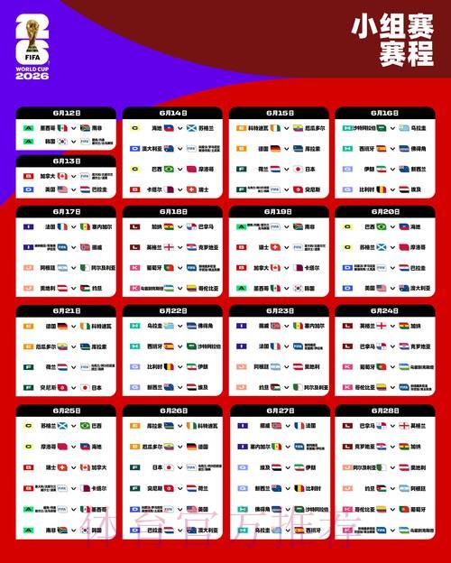 2026世界杯赛程更新